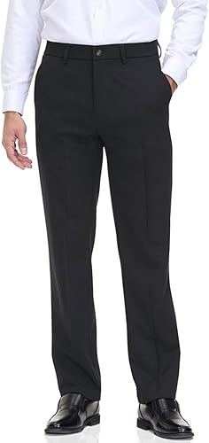 Men Classic fit solid plain trousers