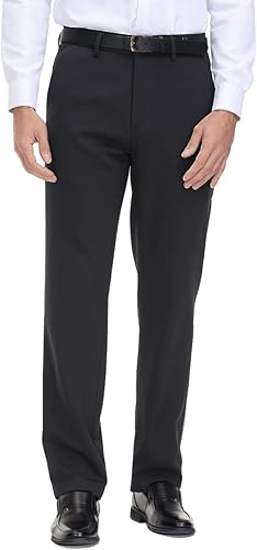 Men Classic fit solid plain trousers