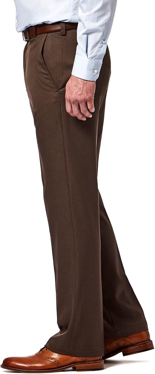 Men Classic fit solid plain trousers