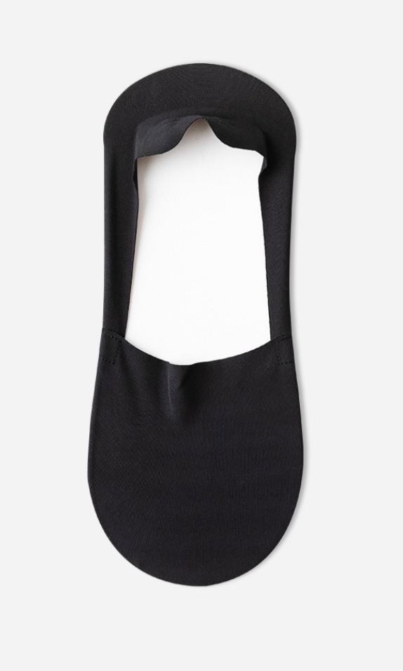 Traceless ultra thin invisible socks 4-in-1 all black