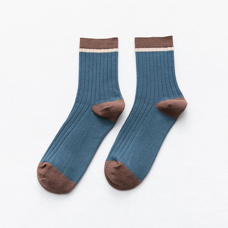 mixed color mid calf socks