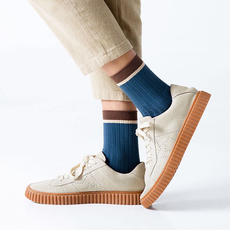 mixed color mid calf socks