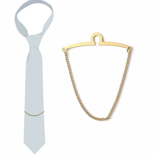 High End Tie Clip Gold single chain