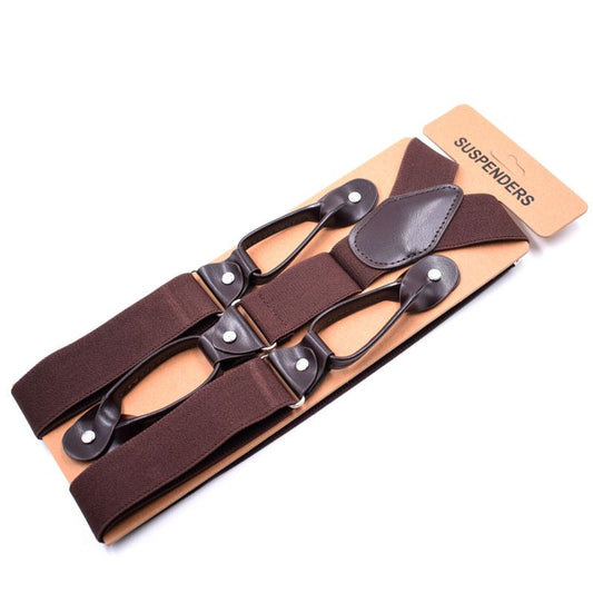 Brown Suspenders button type 22