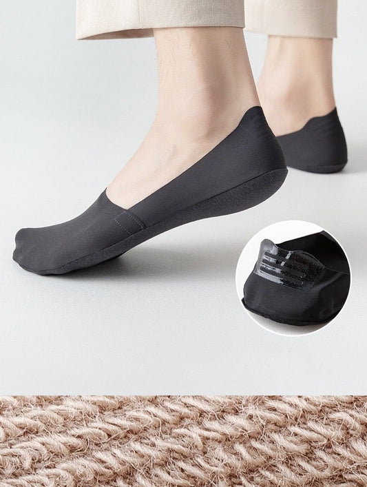 Traceless ultra thin invisible socks 4-in-1 all black