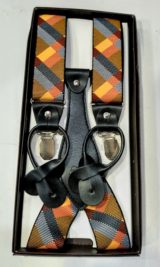 Suspenders double lock 108 grey, gold